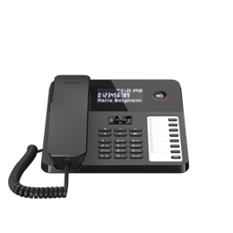 Gigaset Desk 600 telefon (vezetékes, analóg, 3 soros LCD kijelző, kihangosító, RJ9, falra szerelhető, fekete)