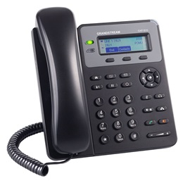 Grandstream GXP1610 VoIP 1 vonalas telefon (132x48 pixel kijelző, 2 hívás, 2xRJ-45 10/100, RJ9 csatlakozó)