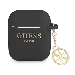 Guess Charms szilikon tok Apple AirPods / AirPods 2 (telefondísz, prémium minőség, fekete)