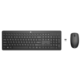 HP 235 vezeték nélküli billentyűzet és optikai egér (HU, vezeték nélküli, 2,4 GHz, 1600 DPI, fekete)