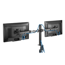 Hama 118494 dupla monitorkar (full motion, 2x 13-35", VESA 75x75, 100x100, max 15 kg/kar, fekete)