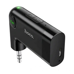 Hoco E53 bluetooth FM transzmitter (v5.3, microUSB aljzat, 3,5mm jack, mikrofon, fekete)