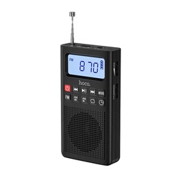 Hoco Hi51 bluetooth hordozható hangszóró (v5.3, 3w, TF/microSD kártyaolvasó, FM rádió, AUX, LCD kijelző, fekete)