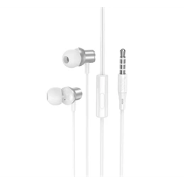 Hoco M110 fülhallgató sztereó (3,5 mm jack, mikrofon, hallójáratba dugható, prémium minőség, felvevő gomb, ezüst)