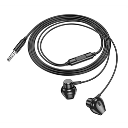 Hoco M125 fülhallgató sztereo (3,5 mm jack, mikrofon, felvevő gomb, fekete)