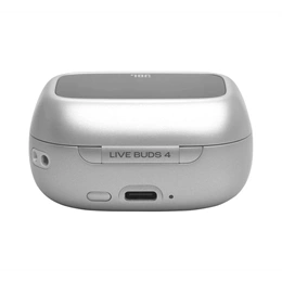 JBL Live Buds 4 bluetooth fülhallgató sztereo (v6.0, TWS, mikrofon, aktív zajszűrő, LED kijelző, IP55, + töltőtok, ezüst