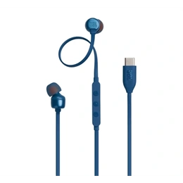 JBL T310C fülhallgató sztereo (Type-C, hangerőszabályzó, felvevő gomb, lapos kábel, sötétkék)
