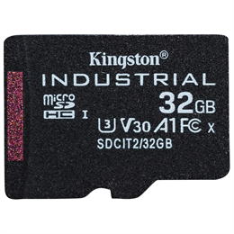 Kingston 32GB Industrial UHS-1 Class10 U3 V30 A1 vízálló microSDHC memóriakártya Single Pack