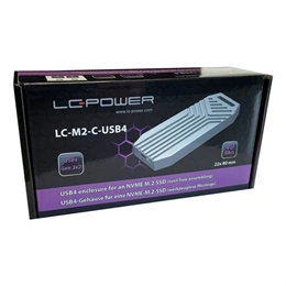 LC-Power LC-M2-C-USB4 külső ház (M.2, NVMe, USB 4 Gen 3x2 Type-C, szürke)