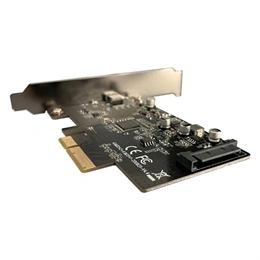 LC Power LC-PCI-C-USB32-2X2 PCIe adapter kártya (USB 3.2 Gen 2x2, USB-C, PCIe x4, külső NVMe M.2, LED, 20 Gb/s, fekete)
