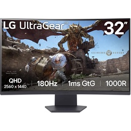 LG UltraGear 32GS60QC-B ívelt QHD, 180Hz FreeSync monitor
