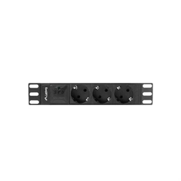 Lanberg 10" 1U PDU/elosztósor (3x Schuko aljzat, 2 m, 16A, fekete)