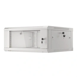 Lanberg 19" fali rackszekrény 9U (600x600, lapraszerelt, 600mm mély, edzett üveg, szürke)