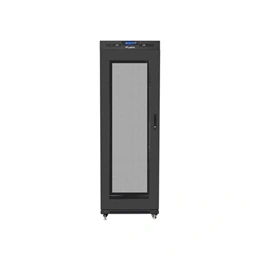 Lanberg 19" szabadon álló rackszekrény (37U, 600x800 mm, perforált ajtó, lapraszerelt, LCD kijelző, fekete)