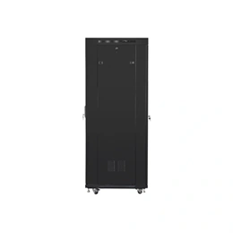 Lanberg 19" szabadon álló rackszekrény (37U, 600x800 mm, perforált ajtó, lapraszerelt, LCD kijelző, fekete)