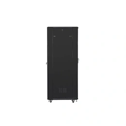 Lanberg 19" szabadon álló rackszekrény (42U, 800x800, lapraszerelt, 720mm mély, edzett üveg elöl, fém hátul, fekete)