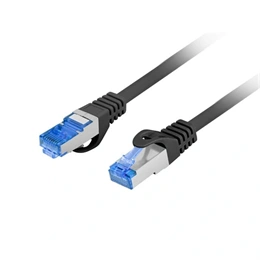 Lanberg CAT6a patch kábel (0,5 m, S/FTP, LSZH, CCA, fekete)