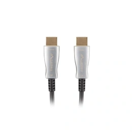Lanberg HDMI kábel (HDMI M/M v2.0, 30 m, optikai, AOC, aranyozott csatlakozó, fekete, ezüst)