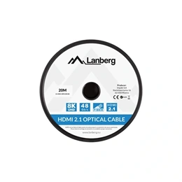 Lanberg HDMI kábel (M/M, v2.1, 20 m, optikai, AOC, fekete)