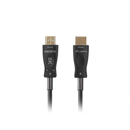Lanberg HDMI v2.1 M/M AOC összekötő kábel (80 m, Ultra High Speed, DSC 1.2, 48 Gb/s, 8K@60Hz, fekete)