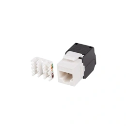 Lanberg Keystone modul (RJ45, CAT5e, U/UTP, szerszám nélküli, PoE, ezüst)