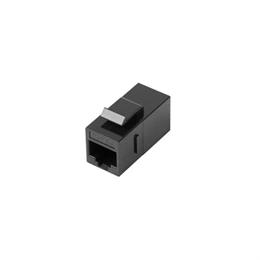 Lanberg Keystone toldó RJ45->RJ45 (CAT5E, U/UTP, PoE, fekete)
