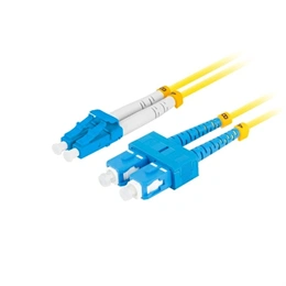 Lanberg Optikai patch kábel (SM, duplex, SC/UPC - LC/UPC, 2 m, LSZH, G657A1, 3,0 mm, sárga)