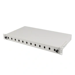 Lanberg Optikai patch panel (19", 1U, 12 port, 12xSC simplex / 12xLC duplex, szürke)