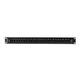 Lanberg Optikai patch panel (19", 1U, 24xST/24xFC, kihúzható, fekete)