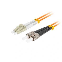 Lanberg Optikai szerelt patch (ST/UPC - LC/UPC, duplex, 5 m, LSZH, OM2, 50/125, 3.0 mm, narancssárga)