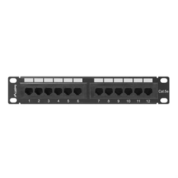 Lanberg Patch Panel (10", 1U, 12 port, CAT5E, fekete)