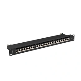 Lanberg Patch Panel (19", 1U, 24 port, CAT7, FTP, fekete)