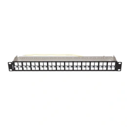 Lanberg Patch Panel (19", 1U, 48 port, FTP, tehermentesítő, fekete)