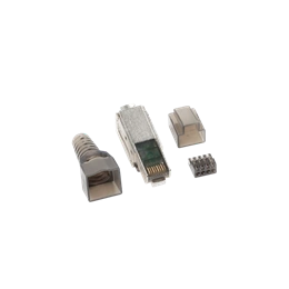 Lanberg RJ45 csatlakozó (CAT6A, F/UTP, szerszám nélkül szerelhető, ezüst)