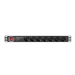 Lanberg Rackmount PDU (19", 1U, 7 aljzat, 2 m, Schuko, fekete)