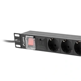 Lanberg Rackmount PDU (19", 1U, 8 aljzat, 2 m, 16A, Schuko, fekete)