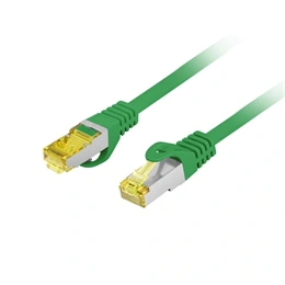 Lanberg S/FTP CAT6a patch kábel (1 m, LSZH, réz, zöld)