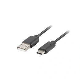 Lanberg USB-C - USB-A adatkábel 1 m (fekete, USB 2.0, Quick Charge 3.0, aranyozott csatlakozók)