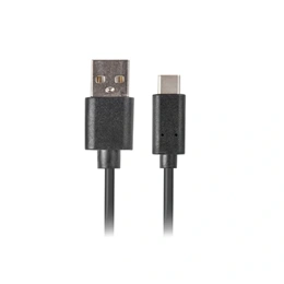 Lanberg USB-C - USB-A adatkábel 1 m (fekete, USB 2.0, Quick Charge 3.0, aranyozott csatlakozók)
