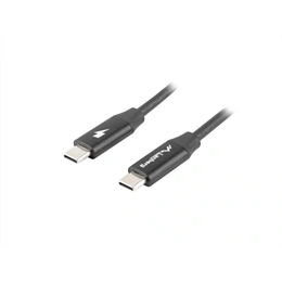 Lanberg USB-C (M/M) 2.0 adatkábel (USB-C - USB-C, 60W, gyorstöltés 4.0, 50 cm, fekete)