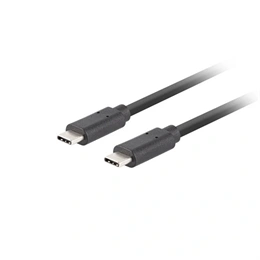 Lanberg USB-C adatkábel (USB-C - USB-C, 3.1 Gen 2, 50 cm, 10 Gb/s, PD 100W, tripla árnyékolás, fekete)