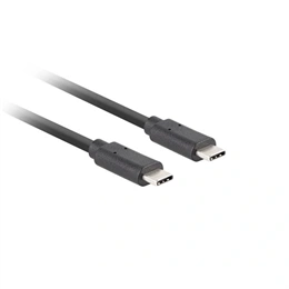 Lanberg USB-C adatkábel (USB-C - USB-C, 3.1 Gen 2, 50 cm, 10 Gb/s, PD 100W, tripla árnyékolás, fekete)
