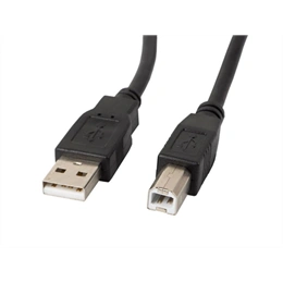 Lanberg USB kábel (USB-A -> USB-B, USB 2.0, 1 m, ferrit, aranyozott csatlakozó, fekete)