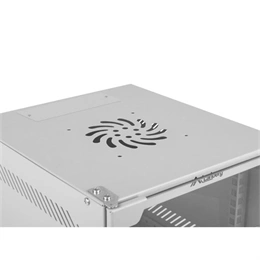 Lanberg fali rackszekrény (10", 12U, 280x310 mm, üvegajtó, lapraszerelt, szürke)