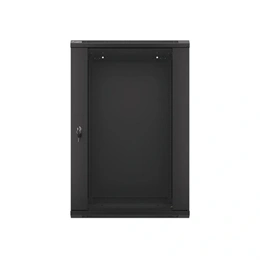 Lanberg fali rackszekrény (19", 18U, 600x450 mm, üvegajtó, lapraszerelt, fekete)