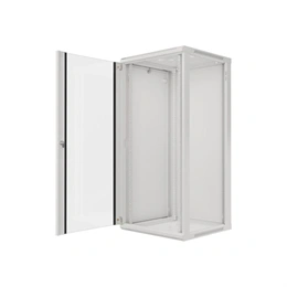Lanberg fali rackszekrény (19", 27U, 600x600 mm, üvegajtó, lapraszerelt, szürke)