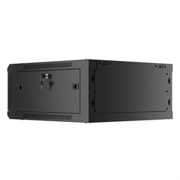 Lanberg fali rackszekrény (19", 4U, lapraszerelt, 600x600 mm, fekete)