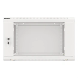 Lanberg fali rackszekrény (19", 6U, 600x600, üvegajtó, lapraszerelt, szürke)