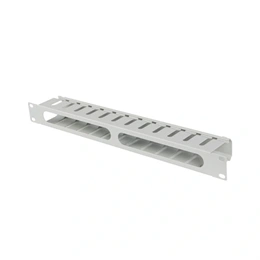 Lanberg kábelrendező (19", 1U, levehető fedél, átvezető nyílás, 70mm mély, szürke)