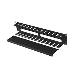 Lanberg kábelrendező (19", 2U, levehető fedél, átvezető nyílás, 70mm mély, fekete)